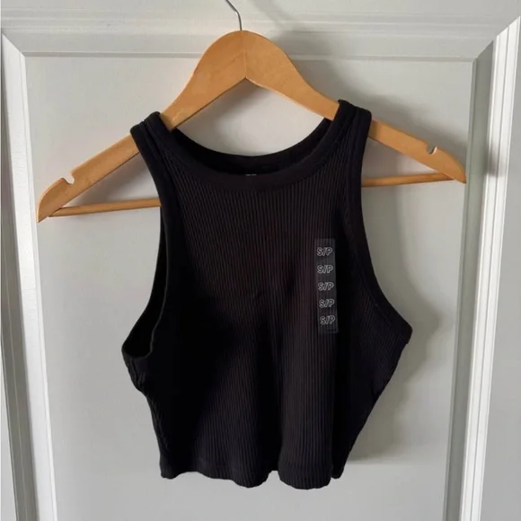 Uniqlo White/Black High Neck Ribbed Tank Top - Picture 3 of 4